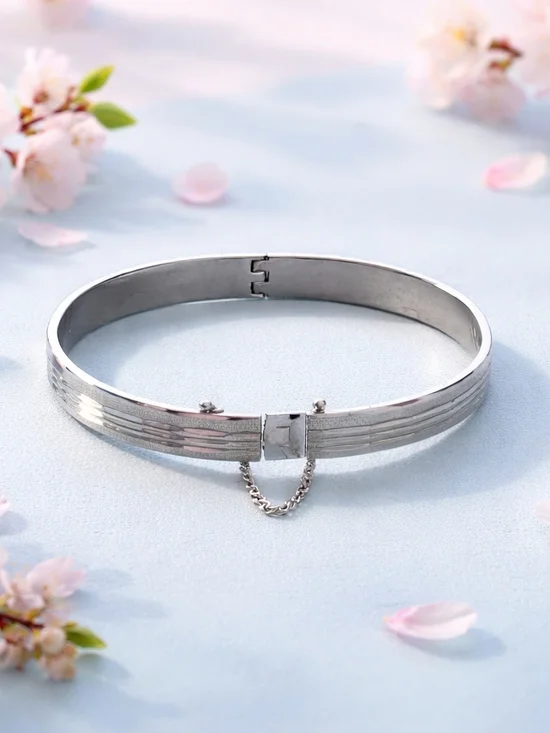 Vintage Pastelli Hong Kong Signed RGP Rolled Gold Plated Hinged Silver Bracelet - Picture 3 of 5